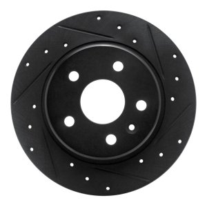 Chevrolet Cruze Brake Rotor (1) - Rear Right - R1 Concepts - Drilled & Slotted - Black - `16-`23